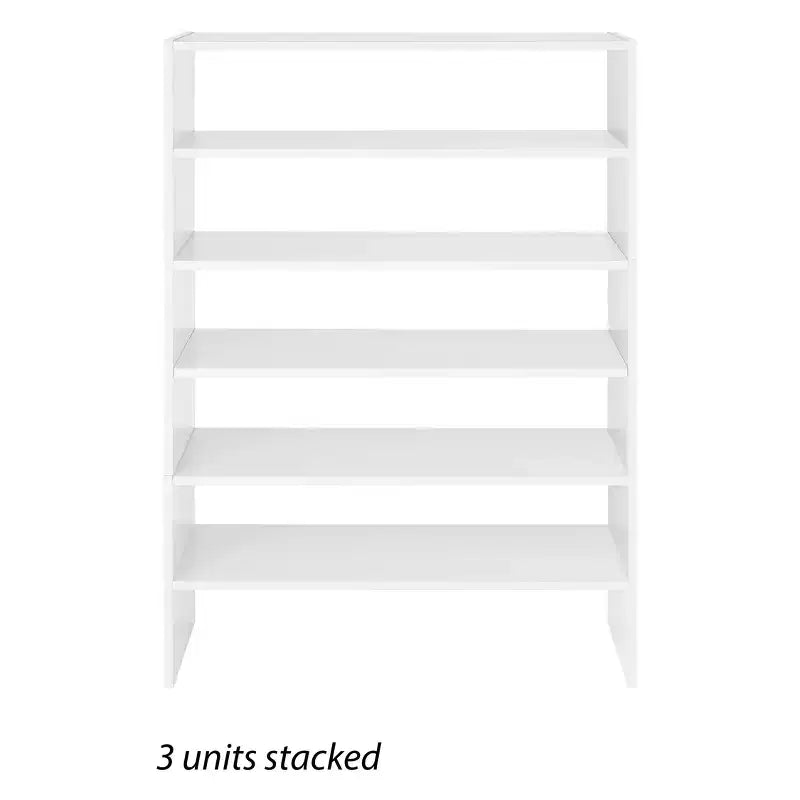 Organisateur de rangement empilable large à 2 étagères de 60 cm - Marron