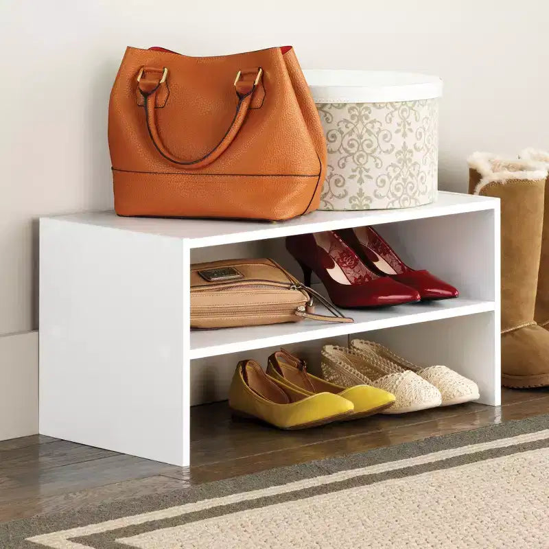 Organisateur de rangement empilable large à 2 étagères de 60 cm - Marron