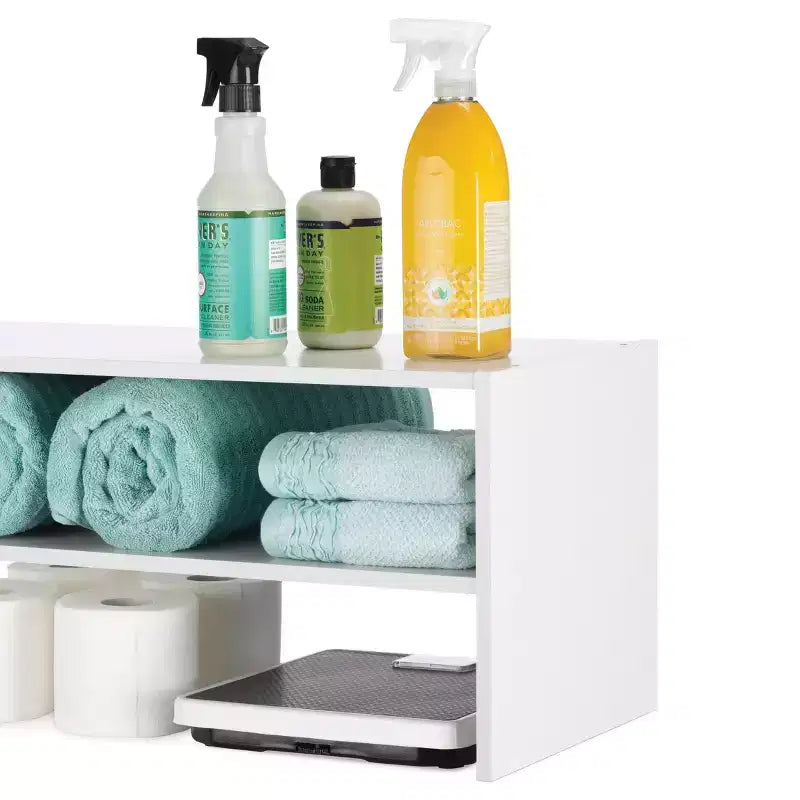 Organisateur de rangement empilable large à 2 étagères de 60 cm - Marron