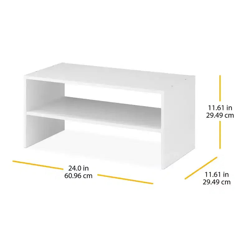 Organisateur de rangement empilable large à 2 étagères de 60 cm - Marron