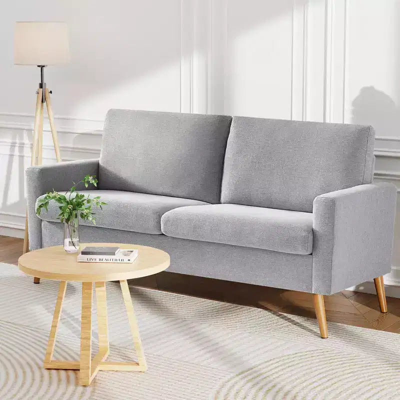 Causeuse en velours côtelé de style moderne du milieu du siècle de 173 cm avec coussin à ressorts