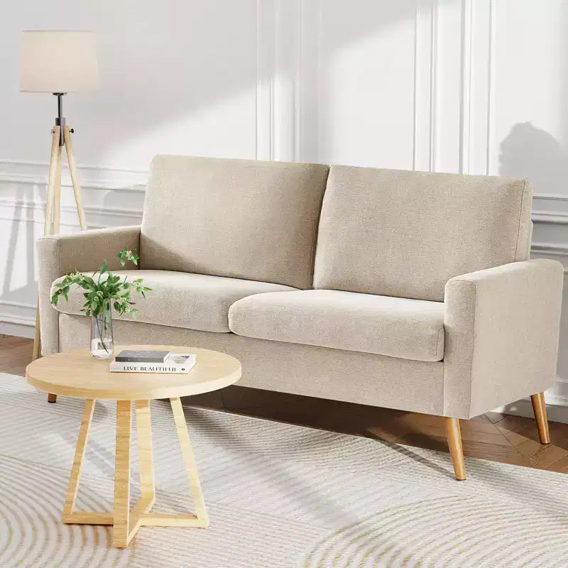 Causeuse en velours côtelé de style moderne du milieu du siècle de 173 cm avec coussin à ressorts