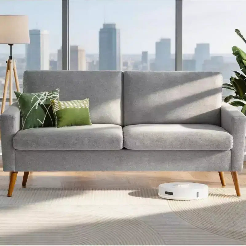 Causeuse en velours côtelé de style moderne du milieu du siècle de 173 cm avec coussin à ressorts