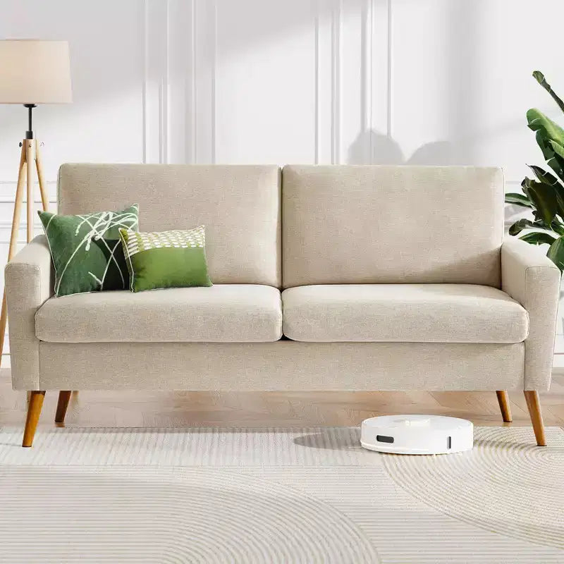Causeuse en velours côtelé de style moderne du milieu du siècle de 173 cm avec coussin à ressorts