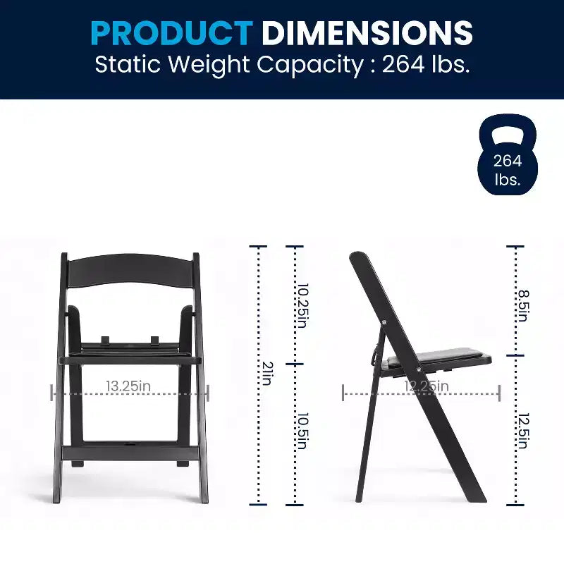 Chaise pliante en résine pour enfants Flash Furniture avec siège rembourré en vinyle