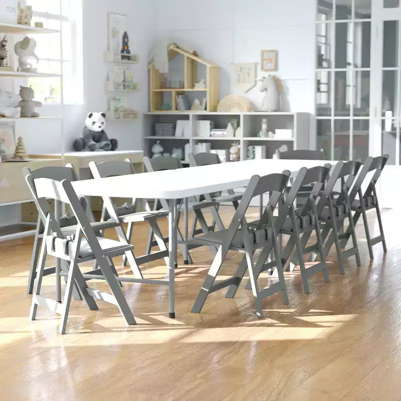 Chaise pliante en résine pour enfants Flash Furniture avec siège rembourré en vinyle