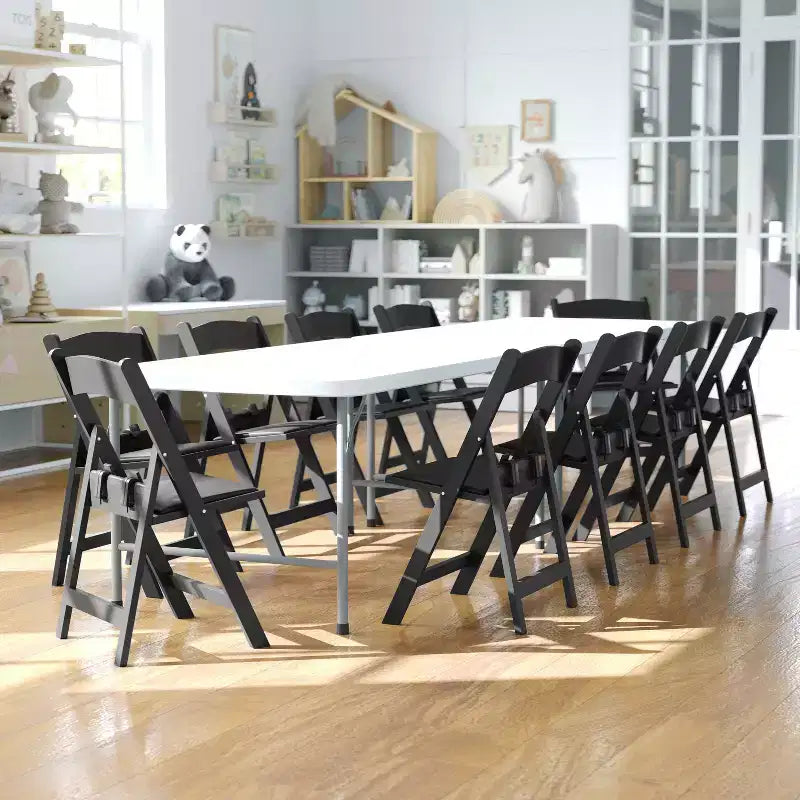 Chaise pliante en résine pour enfants Flash Furniture avec siège rembourré en vinyle