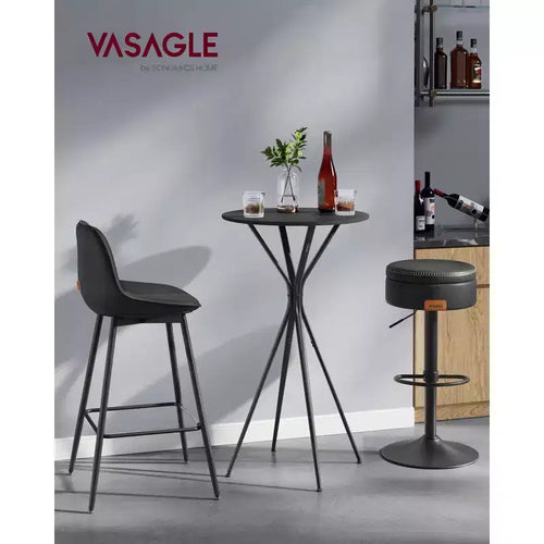 23,6 Table haute ronde – Table de cocktail X-Leg pour cuisine/fête, cadre métallique robuste, assemblage facile