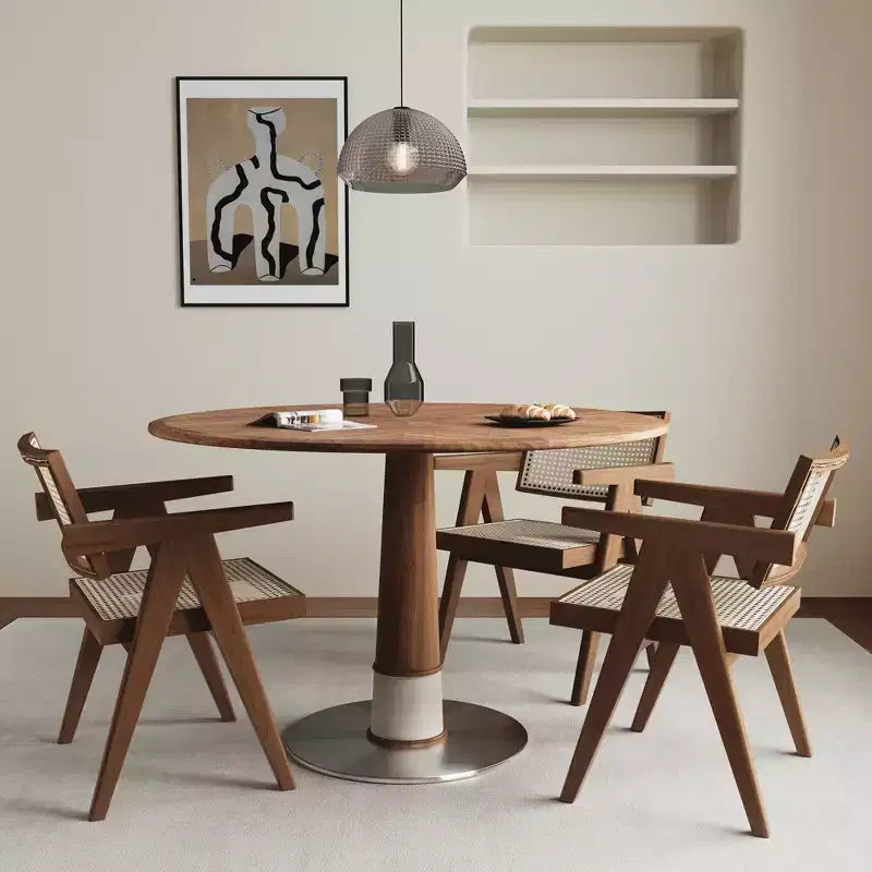 Table à manger ronde Mid-Century Modern 120 cm – Jusqu'à 6 personnes