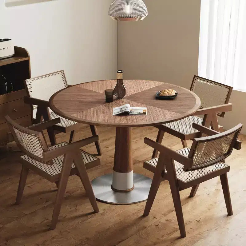 Table à manger ronde Mid-Century Modern 120 cm – Jusqu'à 6 personnes