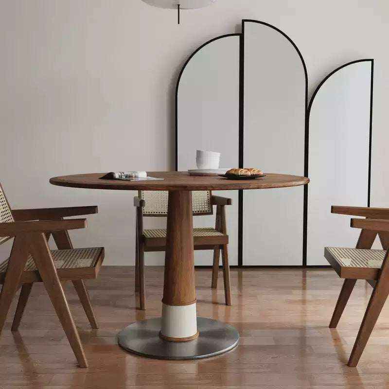Table à manger ronde Mid-Century Modern 120 cm – Jusqu'à 6 personnes