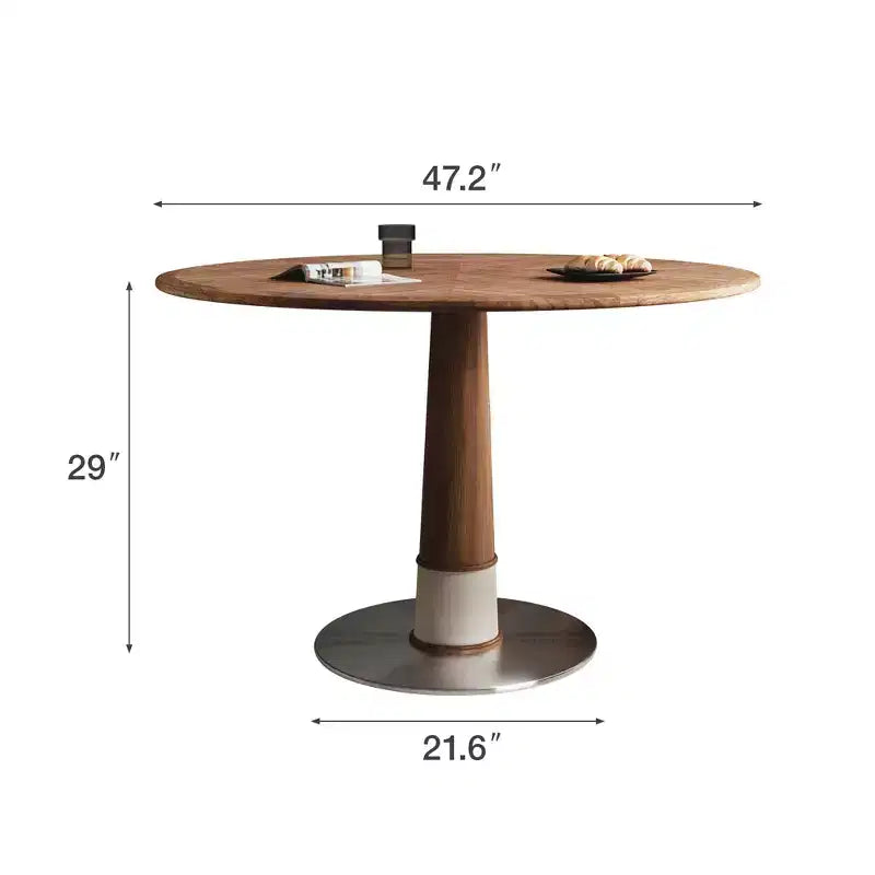 Table à manger ronde Mid-Century Modern 120 cm – Jusqu'à 6 personnes