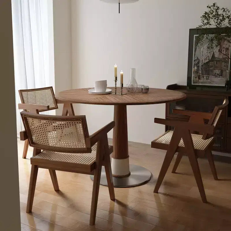 Table à manger ronde Mid-Century Modern 120 cm – Jusqu'à 6 personnes
