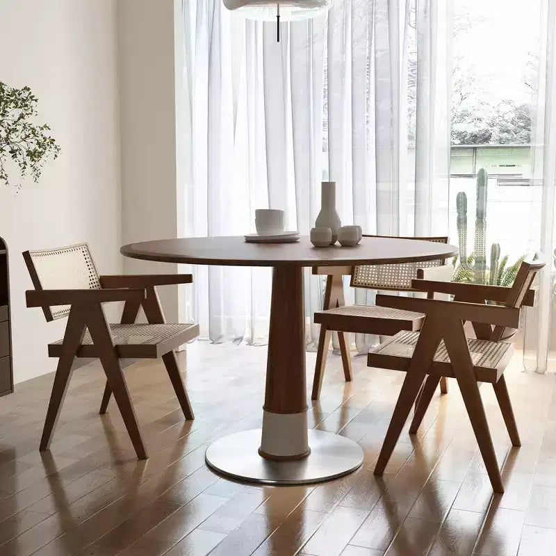 Table à manger ronde Mid-Century Modern 120 cm – Jusqu'à 6 personnes