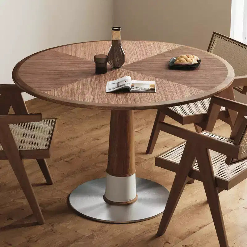 Table à manger ronde Mid-Century Modern 120 cm – Jusqu'à 6 personnes
