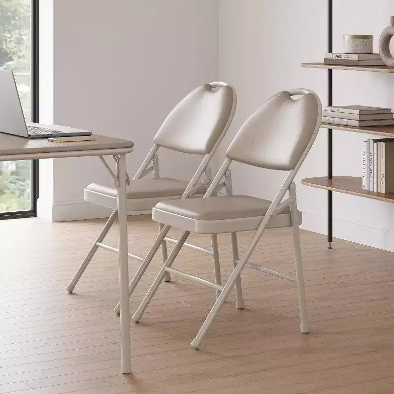 Chaise pliable en métal avec pieds antidérapants, chaises de fête en PU pour l'intérieur et l'extérieur, salon, salle à manger, lot de 1
