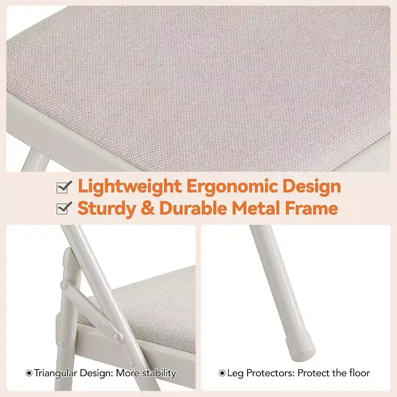Chaise pliable en métal avec pieds antidérapants, chaises de fête en PU pour l'intérieur et l'extérieur, salon, salle à manger, lot de 1