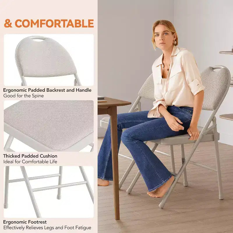 Chaise pliable en métal avec pieds antidérapants, chaises de fête en PU pour l'intérieur et l'extérieur, salon, salle à manger, lot de 1