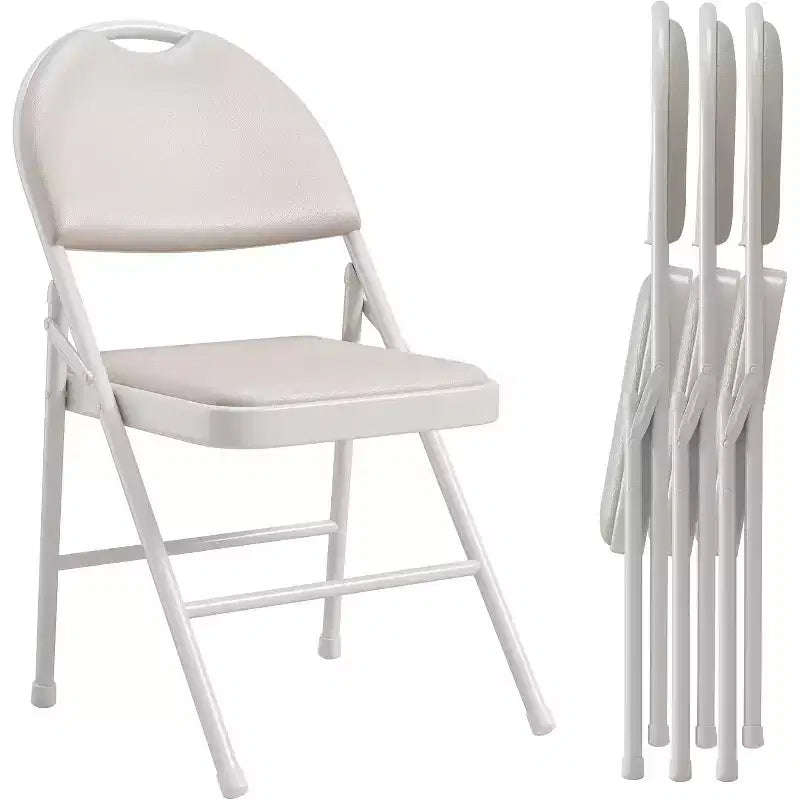 Chaise pliable en métal avec pieds antidérapants, chaises de fête en PU pour l'intérieur et l'extérieur, salon, salle à manger, lot de 1