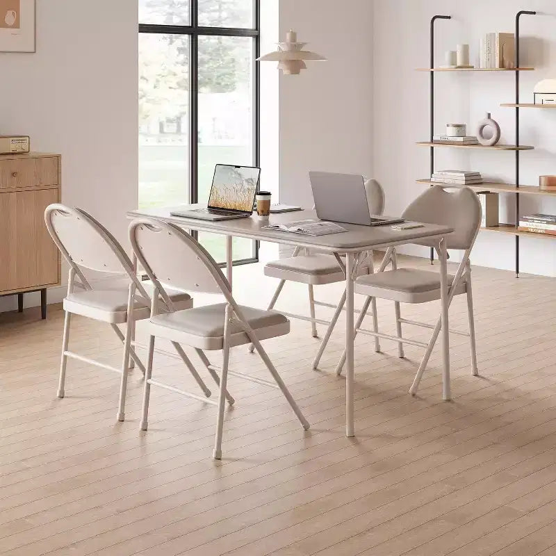 Chaise pliable en métal avec pieds antidérapants, chaises de fête en PU pour l'intérieur et l'extérieur, salon, salle à manger, lot de 1