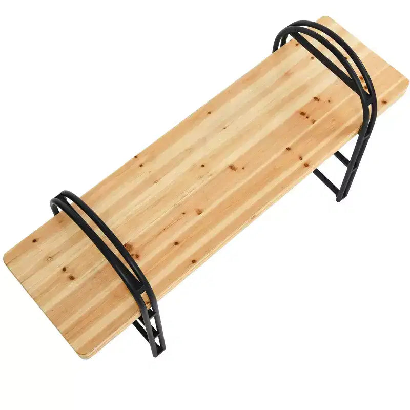 Banc en bois et métal - Entrée et salon de style bohème moderne
