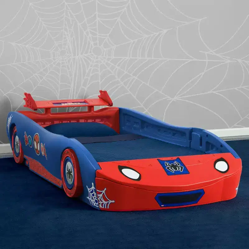 Lit pour enfant en forme de voiture de course Spider-Man et ses amis extraordinaires de Delta Children, Taille double