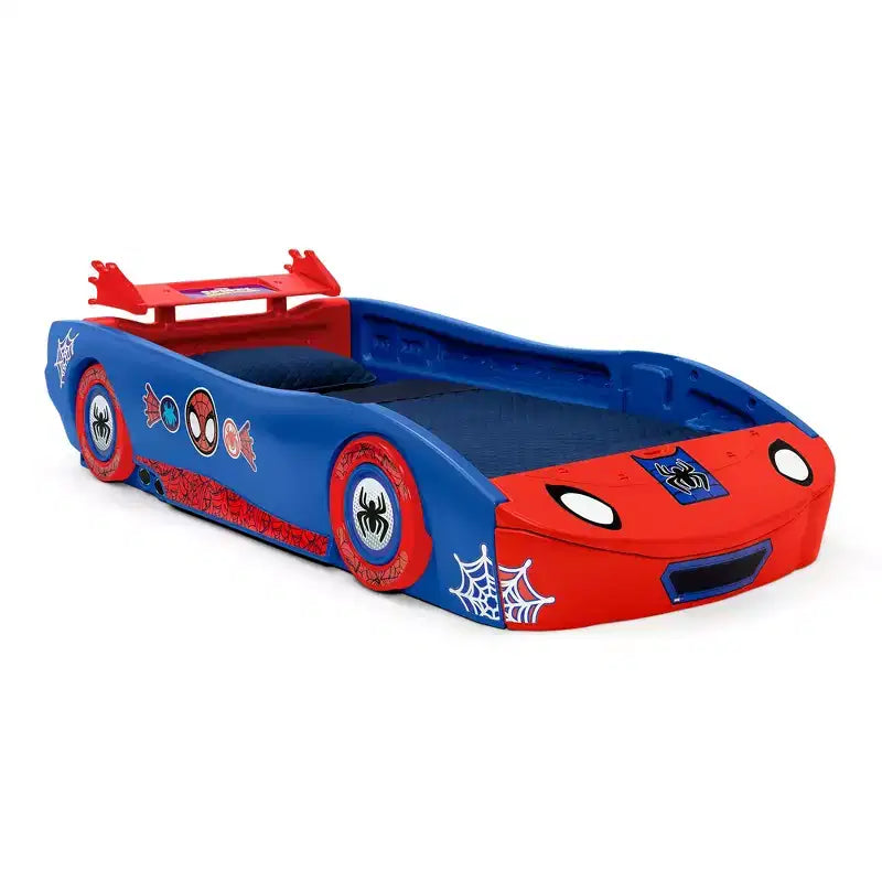Lit pour enfant en forme de voiture de course Spider-Man et ses amis extraordinaires de Delta Children, Taille double