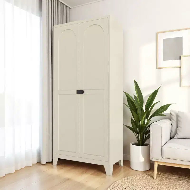 70 Armoire de rangement haute en métal avec portes verrouillables et étagères réglables, Armoire de cuisine, Armoire de rangement de garage pour outils et vêtements pour la maison et le bureau