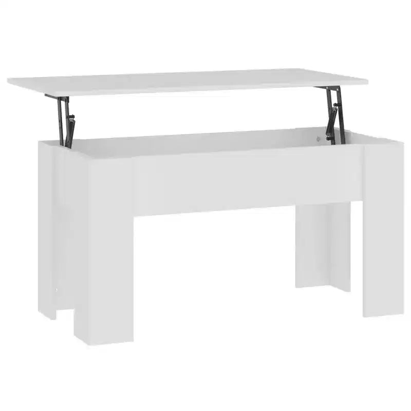 Table basse blanche en bois composite, taille moyenne, réglable