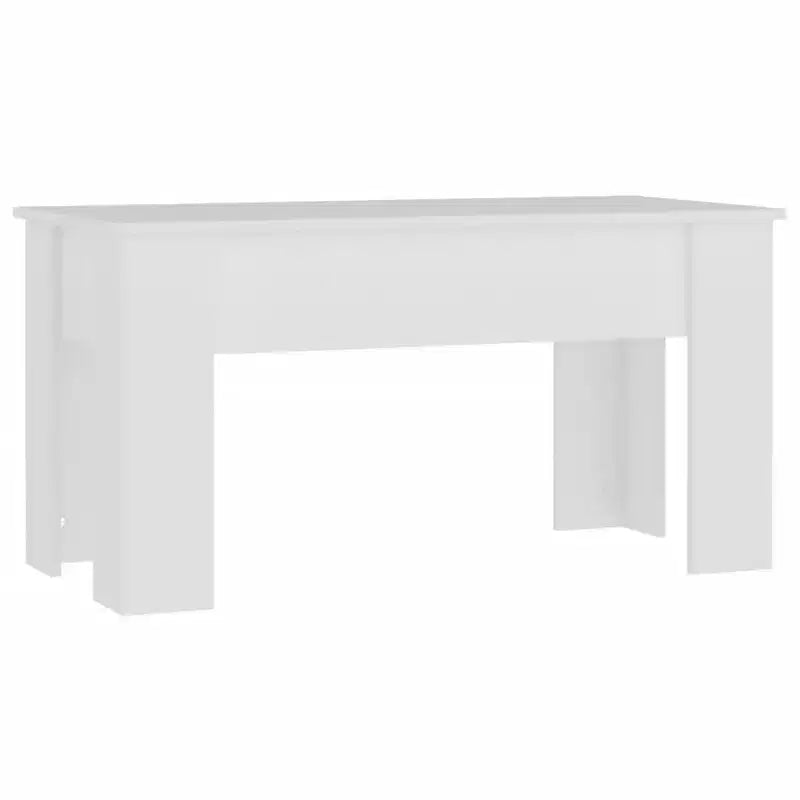 Table basse blanche en bois composite, taille moyenne, réglable