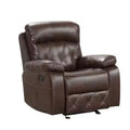 Fauteuil inclinable manuel avec accoudoirs rembourrés - Similicuir marron