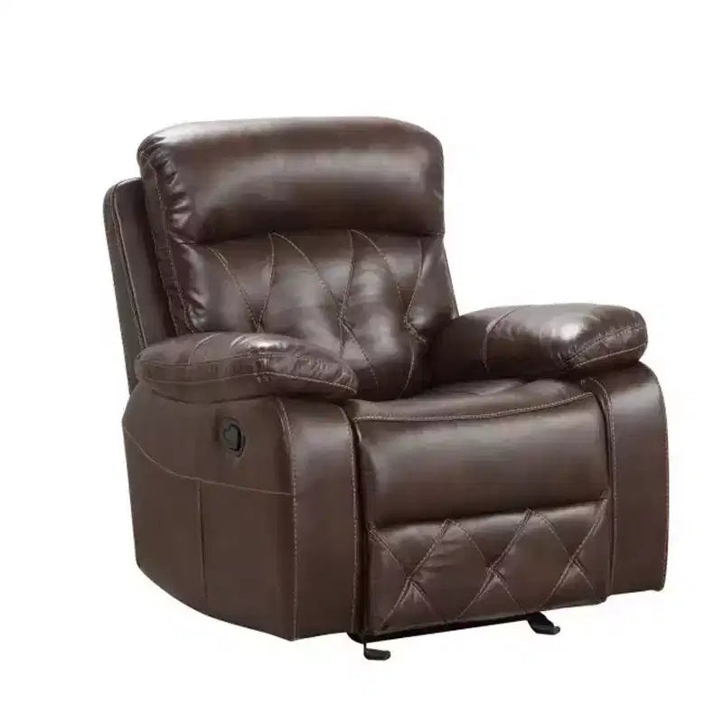 Fauteuil inclinable manuel avec accoudoirs rembourrés - Similicuir marron