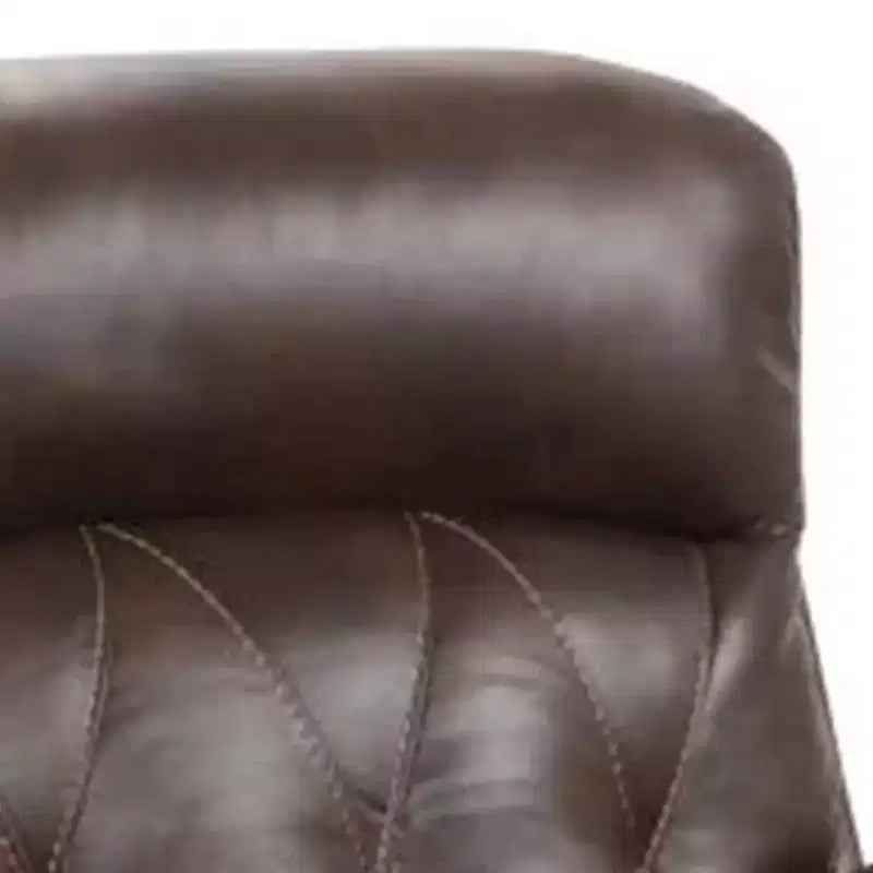 Fauteuil inclinable manuel avec accoudoirs rembourrés - Similicuir marron