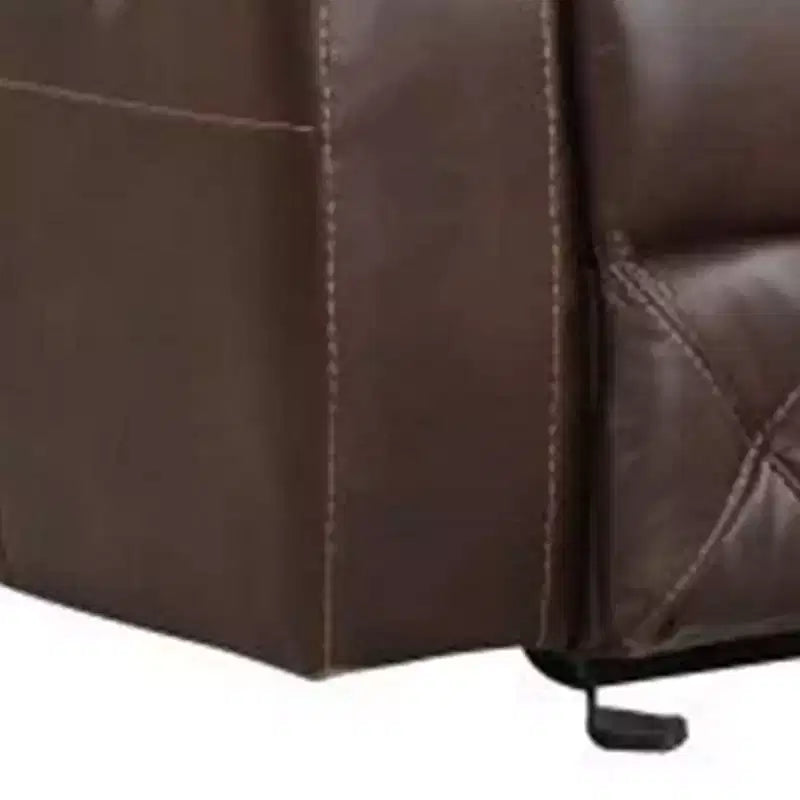 Fauteuil inclinable manuel avec accoudoirs rembourrés - Similicuir marron