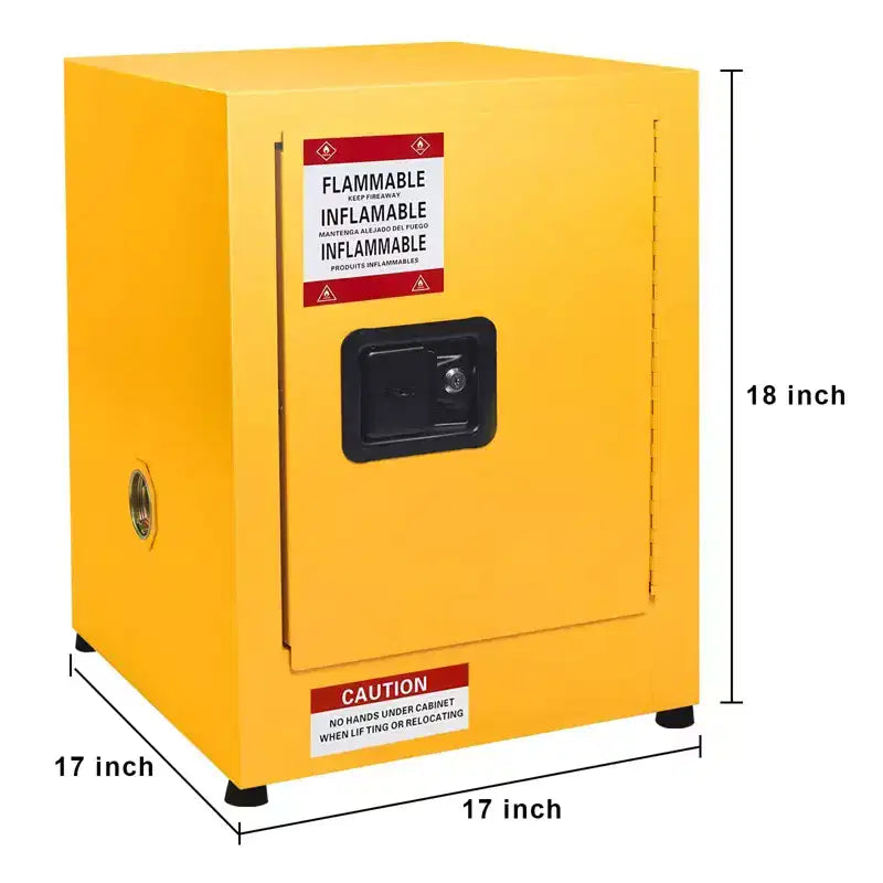 Armoire de sécurité pour matières inflammables 17 x 17 x 18 pouces, armoire de stockage pour matières dangereuses en acier galvanisé de 11 gallons