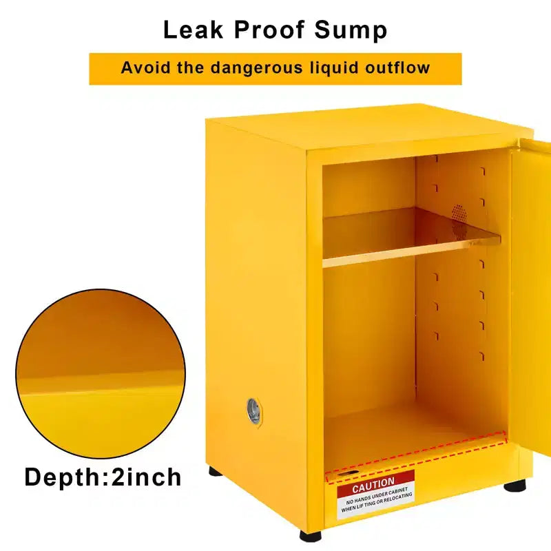 Armoire de sécurité pour matières inflammables 17 x 17 x 18 pouces, armoire de stockage pour matières dangereuses en acier galvanisé de 11 gallons