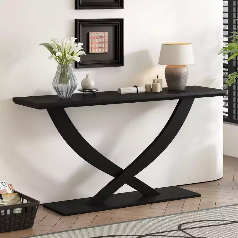 Console moderne 57 po avec piètement en croix – Entrée et salon