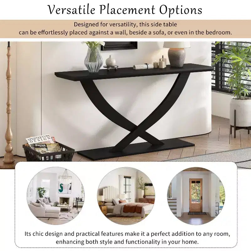Console moderne 57 po avec piètement en croix – Entrée et salon