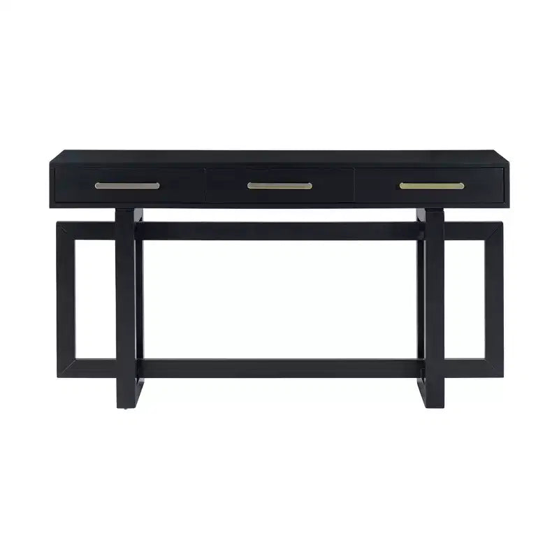 Console élégante de 57 pouces avec 3 tiroirs et poignées métalliques - Couloir et entrée