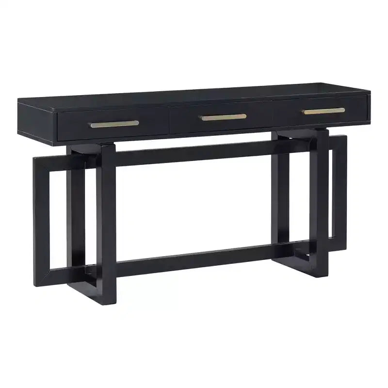 Console élégante de 57 pouces avec 3 tiroirs et poignées métalliques - Couloir et entrée