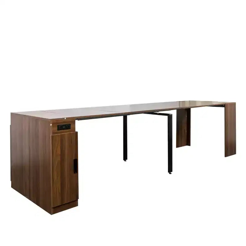 Table à manger extensible moderne 118IN avec rangement, table pliable peu encombrante