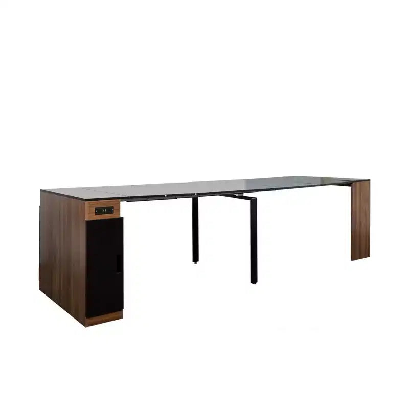 Table à manger extensible moderne 118IN avec rangement, table pliable peu encombrante