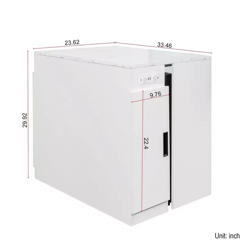 Table à manger extensible moderne 118IN avec rangement, table pliable peu encombrante