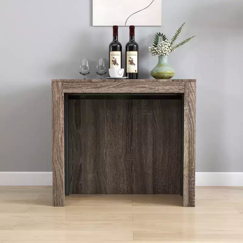 Table à manger extensible moderne 118IN avec rangement, table pliable peu encombrante