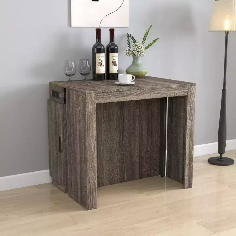 Table à manger extensible moderne 118IN avec rangement, table pliable peu encombrante