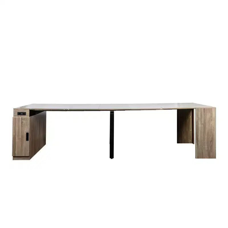 Table à manger extensible moderne 118IN avec rangement, table pliable peu encombrante
