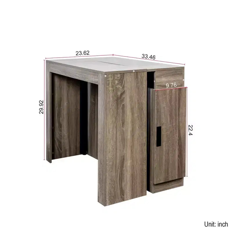 Table à manger extensible moderne 118IN avec rangement, table pliable peu encombrante