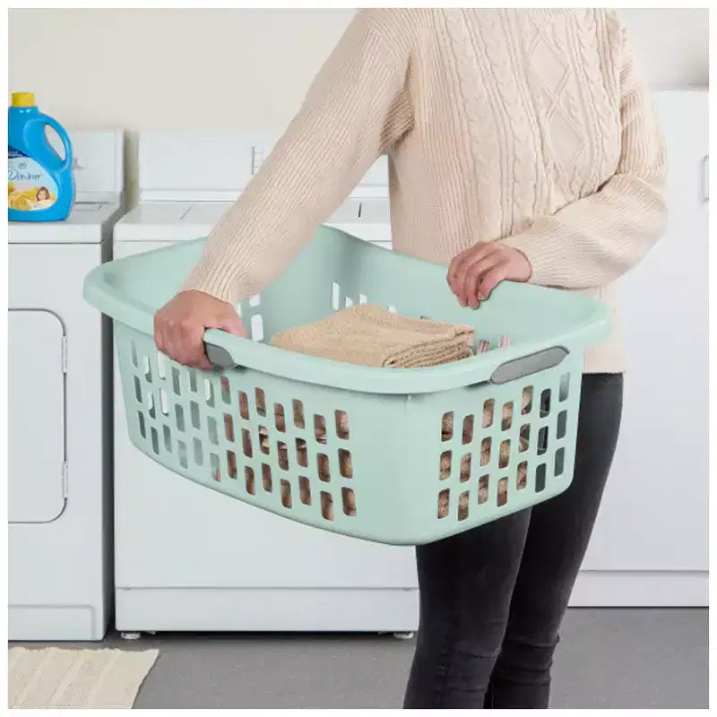 Panier à linge en plastique de 53 litres, panier à linge - Menthe, lot de 6