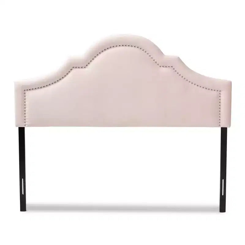 Tête de lit capitonnée en velours - Rose pâle, Milieu du siècle moderne