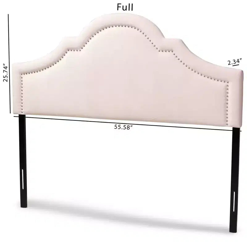 Tête de lit capitonnée en velours - Rose pâle, Milieu du siècle moderne